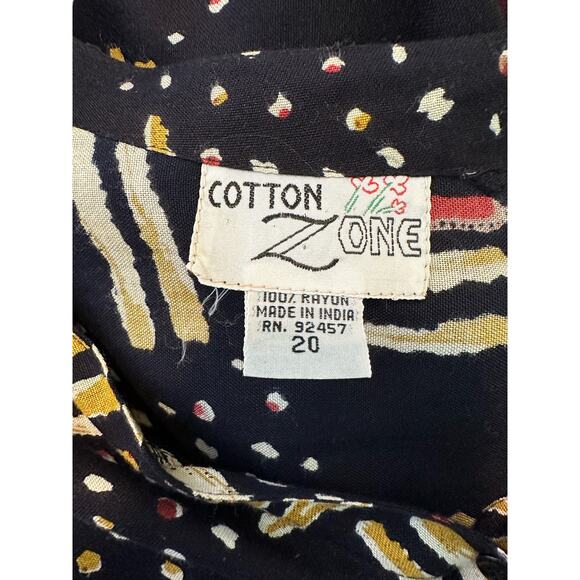 Cotton Zone black tribal print sleeveless mini dress size 20 - XL - Picture 3 of 10